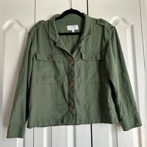 Green Linen blend shirt jacket size small